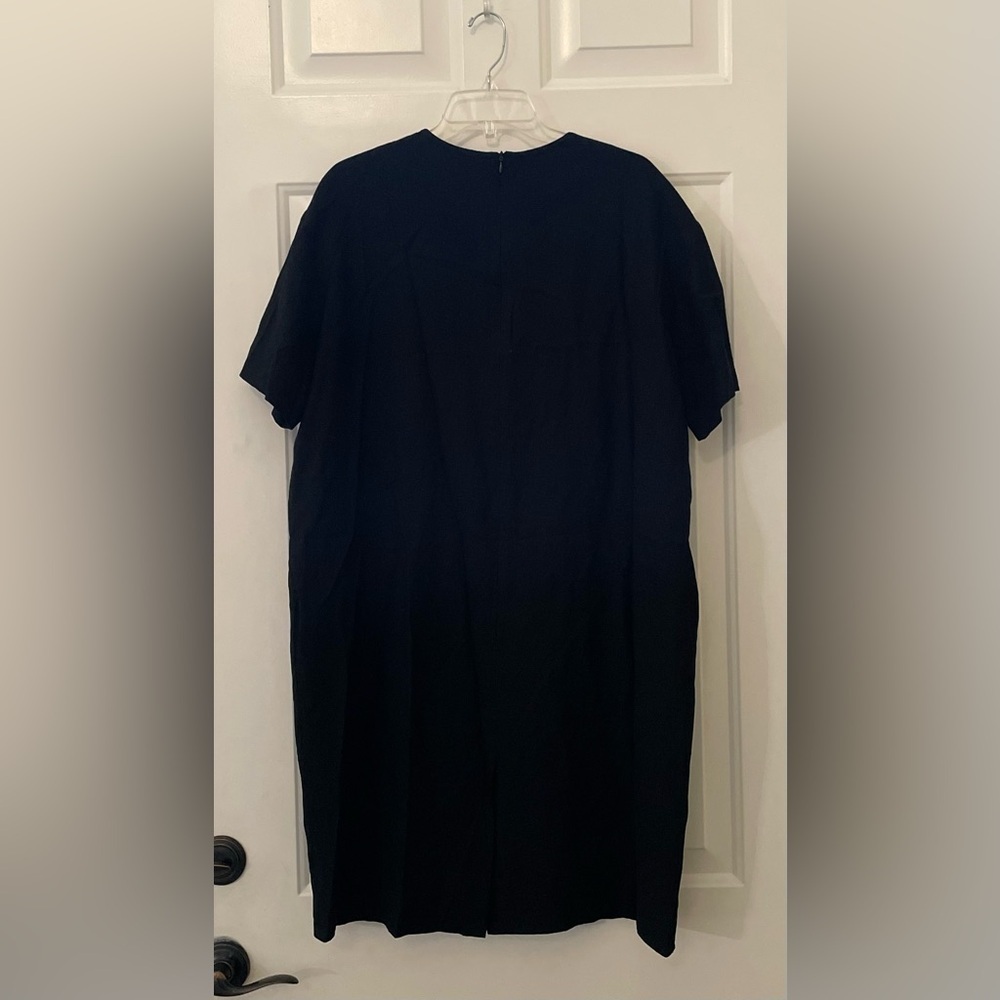 Evan-Picone Vintage Dress Size 18 Black Short Sleeve Wood Novelty Buttons 1990’s - Picture 2 of 12